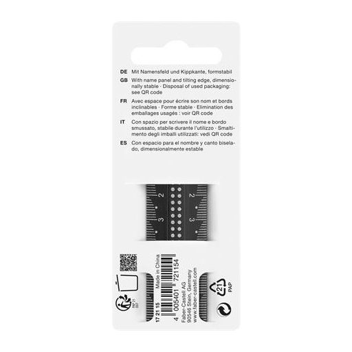 Vonalzó, műanyag, törhetetlen, 15 cm, FABER-CASTELL "Pöttyös", vegyes színek