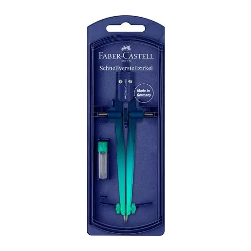 Körző készlet, precíziós, FABER-CASTELL "Stream Flow", vegyes színek
