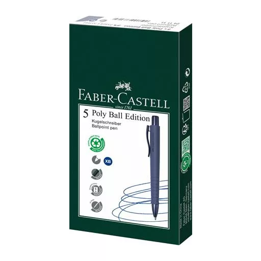 Golyóstoll, 0,7 mm, nyomógombos tolltest, kék alkonyat tolltest, FABER-CASTELL "Poly Ball Urban", kék
