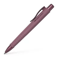   Golyóstoll, 0,7 mm, nyomógombos tolltest, bordó tolltest, FABER-CASTELL "Poly Ball Urban", kék