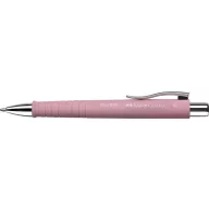   Golyóstoll, 0,7 mm, nyomógombos, rózsaszín tolltest, FABER-CASTELL "Poly Ball", kék