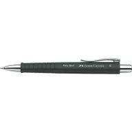   Golyóstoll, 0,7 mm, nyomógombos fekete tolltest, FABER-CASTELL "Poly Ball", kék