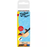   Tetováló marker készlet, sablonnal, EBERHARD FABER "Beach", 4 különböző szín