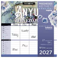   Falinaptár, mágneses, kétheti, 22x22 cm, LIZZYCALENDAR "Anyu tervezője Scrapbook Style"