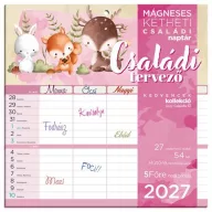   Falinaptár, mágneses, kétheti, 22x22 cm, LIZZYCALENDAR "Családi tervező"