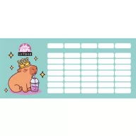   Órarend, tolltartóhoz, kétoldalas, LIZZYSULI, "Lollipop Capybara"