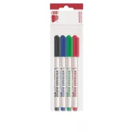   Tábla- és flipchart marker készlet, 1-1,5 mm, kúpos, ICO "Slim M", 4 különböző szín