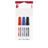   Tábla- és flipchart marker készlet, 1-3 mm, kúpos, ICO "Plan", 3 különböző szín