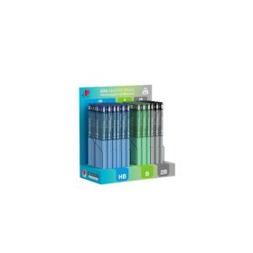   Grafitceruza display, HB, B, 2B, háromszögletű ICO "Süni", sötét pasztell színek