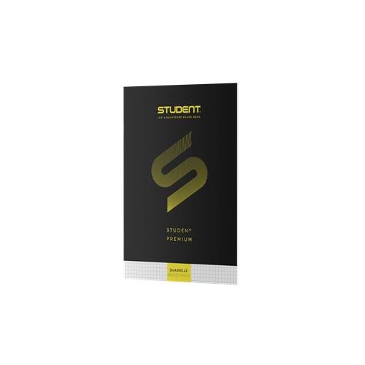 Füzet, tűzött, A4, kockás, 32 lap, ICO "Student Premium", "87-32", fekete