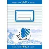   Füzet, tűzött, A5, vonalas, 32 lap, 2. osztály, ICO "Süni", "16-32"