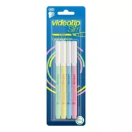   Szövegkiemelő készlet, 1-3 mm, ICO "Videotip Slim", 4 különböző pasztell szín
