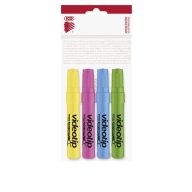   Szövegkiemelő készlet, 1-4 mm, ICO "Videotip", 4 különböző szín