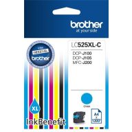   LC525XLC Tintapatron DCP-J100, J105 nyomtatókhoz, BROTHER, cián, 1300 oldal