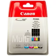   CLI-551KIT Tintapatron multipack Pixma iP7250, MG5450 nyomtatókhoz, CANON, b+c+m+y, 4*7ml