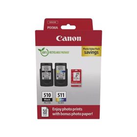   PG510/CL511 Tintapatron multipack + GP-501 fotópapír, Pixma MP240 nyomtatóhoz, CANON, fekete, színes, 220+240 o. + 50 ív