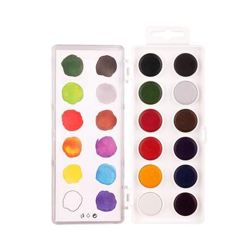 Vízfesték, 12 darabos, 22,5 mm, KOH-I-NOOR "Anilinky Brilliant"