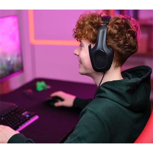 Fejhallgató, mikrofonnal, gaming, TRUST "GXT415 Zirox", fekete