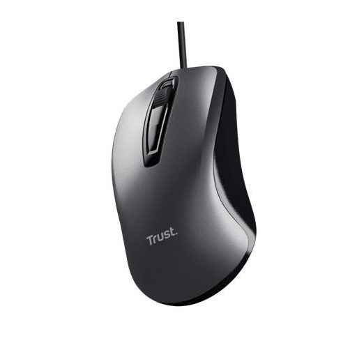 Egér, vezetékes, optikai, USB, TRUST "Carve", fekete