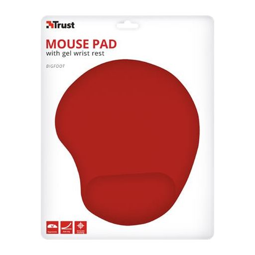 Egéralátét csuklótámasszal, gél töltésű, TRUST "Bigfoot", piros