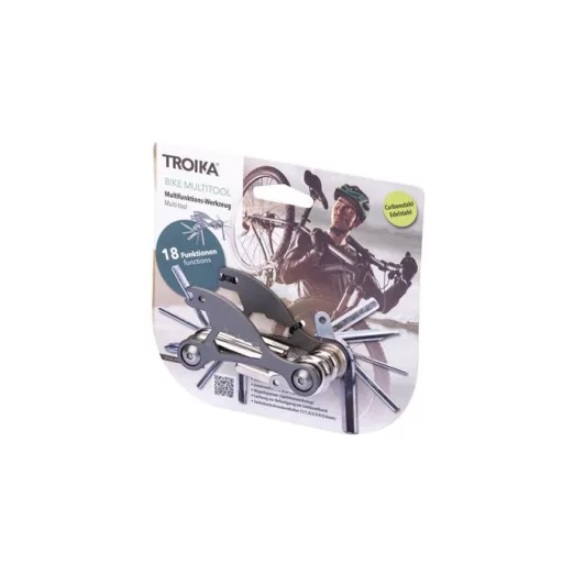 Szerszám kerékpárhoz, 18 funkció, TROIKA "Bike Multitool", ezüst