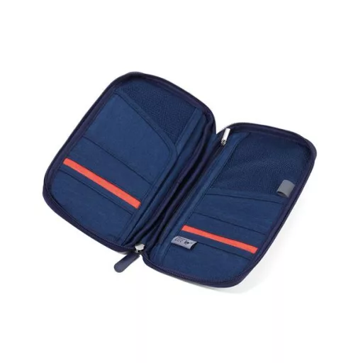 Dokumentumtároló, utazáshoz, RFID védelemmel, TROIKA "Safe flight", sötétkék