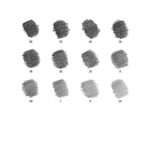 Grafitceruza készlet, fém doboz, hatszögletű, STAEDTLER "Mars Lumograph 100", 12 különböző keménység