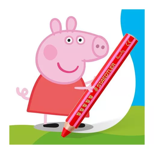 Színes ceruza készlet, hatszögletű, jumbo, STAEDTLER „Noris® junior 140", Peppa malac, 12 szín