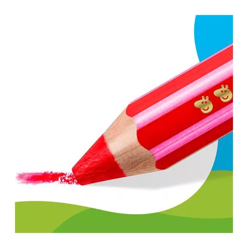 Színes ceruza készlet, hatszögletű, jumbo, STAEDTLER „Noris® junior 140", Peppa malac, 6 szín
