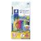 Akvarell ceruza készlet, hatszögletű, ecsettel, STAEDTLER "Noris® aquarell 144 10", 12 különböző szín