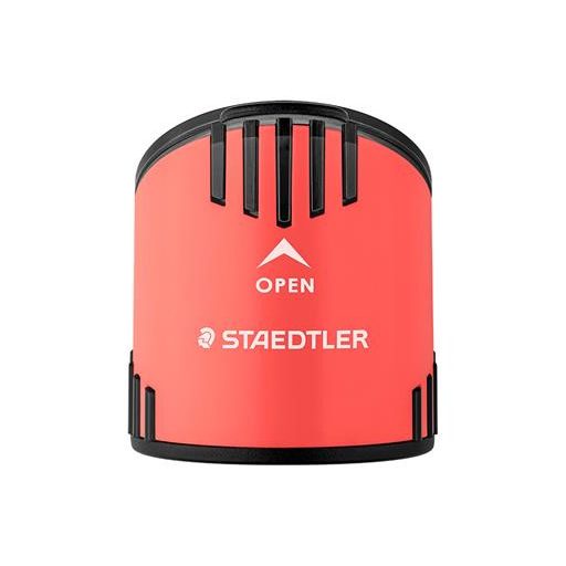 Grafitceruza készlet, hegyezővel, radírral, HB, STAEDTLER "Norix® 181", korall piros