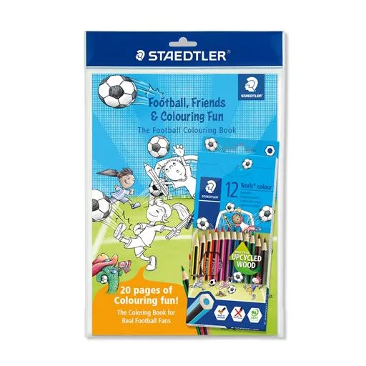 Színes ceruza készlet, hatszögletű, színezőfüzettel, STAEDTLER "Noris® Colour 185", 12 szín