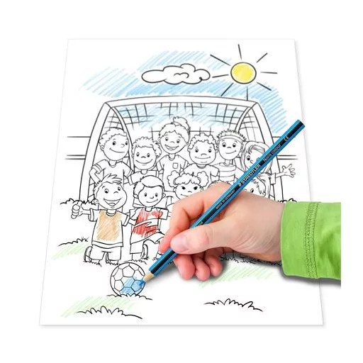Színes ceruza készlet, hatszögletű, színezőfüzettel, STAEDTLER "Noris® Colour 185", 12 szín