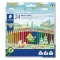 Színes ceruza készlet, háromszögletű, STAEDTLER "Noris Colour 187", 24 különböző szín