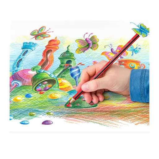 Színes ceruza készlet, háromszögletű, STAEDTLER "Noris Colour 187", 6 különböző szín