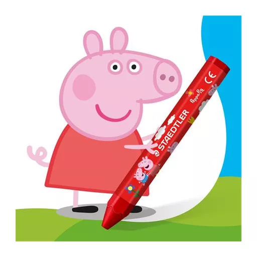 Zsírkréta, hatszögletű, jumbo, STAEDTLER „Noris® junior 224”, Peppa malac, 12 szín