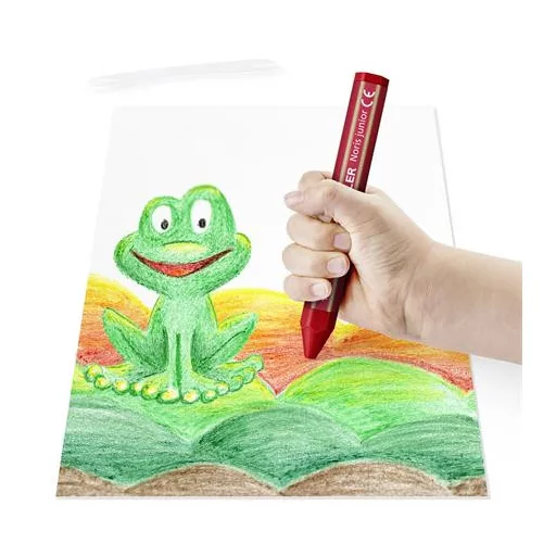 Zsírkréta, vastag, hatszögletű, STAEDTLER "Noris Junior 224", 6 különböző szín