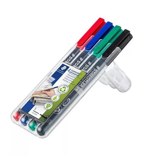 Alkoholos marker készlet, OHP, 0,4 mm, STAEDTLER "Lumocolor® 313 S", 4 különböző szín