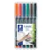 Alkoholos marker készlet, OHP, 0,4 mm, STAEDTLER "Lumocolor® 313 S", 6 különböző szín