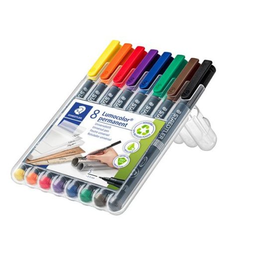 Alkoholos marker készlet, OHP, 0,4 mm, STAEDTLER "Lumocolor® 313 S", 8 különböző szín