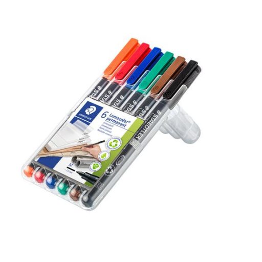Alkoholos marker készlet, OHP, 1 mm, STAEDTLER "Lumocolor® 317 M", 6 különböző szín