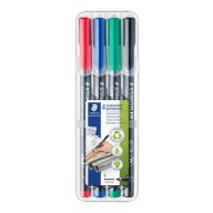   Alkoholos marker készlet, OHP, 0,6 mm, STAEDTLER "Lumocolor® 318 F", 4 különböző szín
