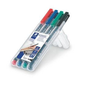   Alkoholos marker készlet, OHP, 0,6 mm, STAEDTLER "Lumocolor® 318 F", 4 különböző szín