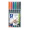 Alkoholos marker készlet, OHP, 0,6 mm, STAEDTLER "Lumocolor® 318 F", 6 különböző szín