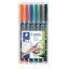 Alkoholos marker készlet, OHP, 0,6 mm, STAEDTLER "Lumocolor® 318 F", 6 különböző szín