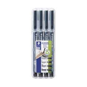   Alkoholos marker készlet, OHP, STAEDTLER "Lumocolor® 31", 4 különböző vonalvastagság, fekete
