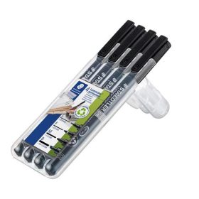   Alkoholos marker készlet, OHP, STAEDTLER "Lumocolor® 31", 4 különböző vonalvastagság, fekete