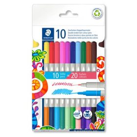   Filctoll készlet, 1/3 mm, kétvégű, STAEDTLER® "3280", 20 különböző szín
