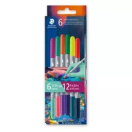   Filctoll készlet, 1/3 mm, kétvégű, kimosható, STAEDTLER® "3280", Multiverzum 1, 6 különböző szín
