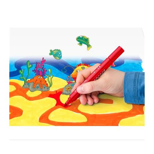 Filctoll készlet, 3 mm, háromszögletű, kimosható, STAEDTLER "Noris® jumbo 328-B", 12 különböző szín